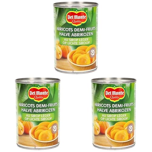 Del Monte Aprikosen Halbe Frucht gezuckert, Abtropfgewicht 240 g (Packung mit 3) von DEL MONTE