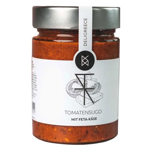 DELIGREECE | Tomatensugo Feta-Käse | perfekte Balance aus Süße und Salz | für Pasta, Pizza oder als Dip | 330g Glas von DELIGREECE