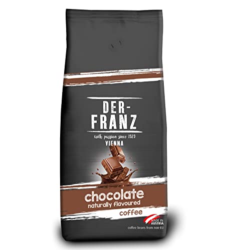 Der-Franz Kaffee, Mischung aus Arabica und Robusta, geröstet, ganze Bohne aromatisiert mit natürlicher Schokolade UTZ, 1000 g von Der-Franz