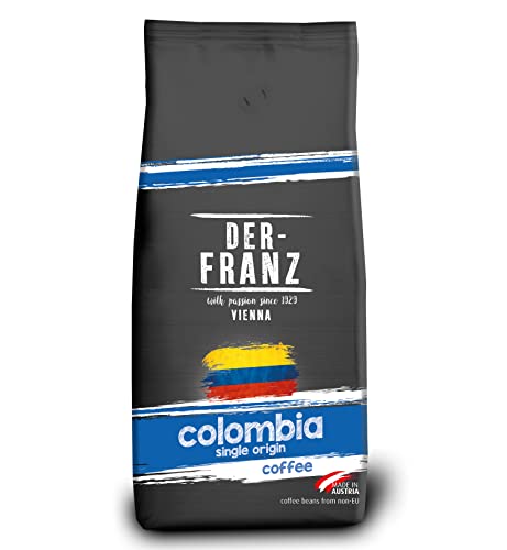 Der-Franz Columbia Single Origin Kaffee, Intensität 3/5, 100% Arabica, ganze Bohne, 1000 g von Der-Franz