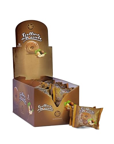 Handgemachtes piemontesisches Mürbegebäck-kekse, mit gerösteten Haselnüssen, frischen Eiern und Butter, ideal zum Frühstück und Snack. Einzeldosis-Display mit 35 Stück - Destefanis & Novero von DESTEFANIS & NOVERO