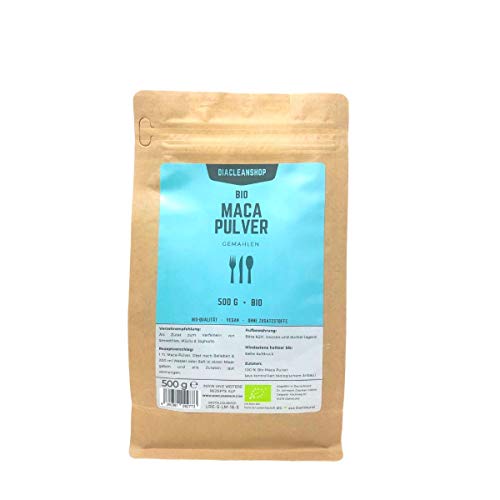 Bio Maca Pulver 500g - Vegan, Bio-Qualität, Vewwendung in Smoothie, Müsli & Joghurt von DIACLEANSHOP