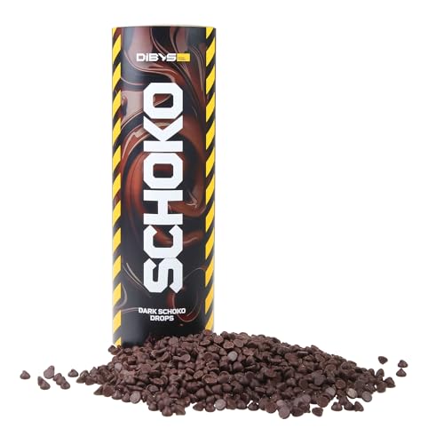 DIBYS Schokodrops 900 g | Belgische Schokolade für Schokobrunnen & Fondue | Zartbitter-Schokolade als Kuvertüre | Schokotropfen ideal zum Schmelzen | Chocolate Chips in der edlen Geschenk-Dose von DIBYS