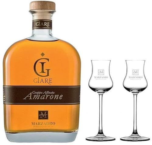 DISTILLERIA MARZADRO GRAPPA GIARE AMARONE 70 CL MIT 2 TULPENGLÄSERN von Distilleria Marzadro