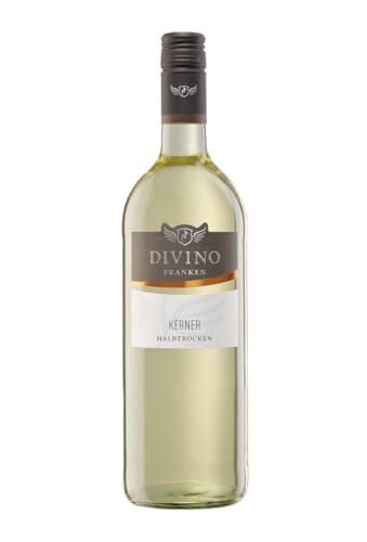 DIVINO Franken Weißwein Kerner halbtrocken QbA 2023 (1,0 l) - Frankens Feine Weine von DIVINO