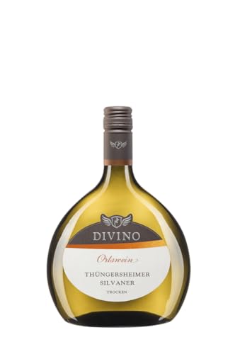 DIVINO Ortswein Weißwein Silvaner trocken QbA 2024 (0,75 l) im Bocksbeutel - Lage: Thüngersheimer - Frankens Feine Weine von DIVINO