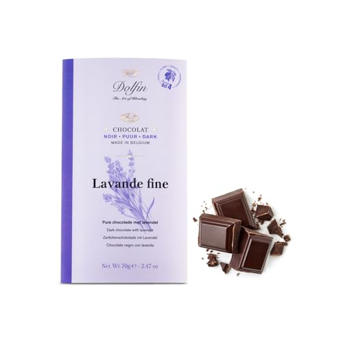 Dolfin® | 60 % dunkle Schokolade und Lavendel | Kakaoriegel 60 % feine Lavendelblüten – 1 x 70 Gr von DOLFIN