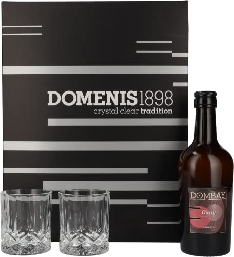 Domenis 1898 DOMBAY Cherry crema di ciliegie 17% Vol. 0,5l in Geschenkbox mit 2 Gläsern von DOMENIS 1898