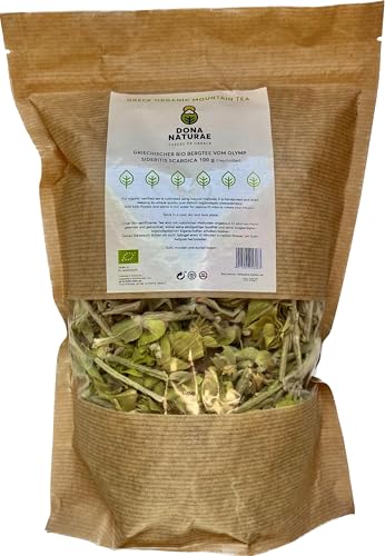 DONA NATURAE | Griechischer BIO BERGTEE vom OLYMP (100g) | 100% Sideritis Scardica | Geschnitten von DONA NATURAE