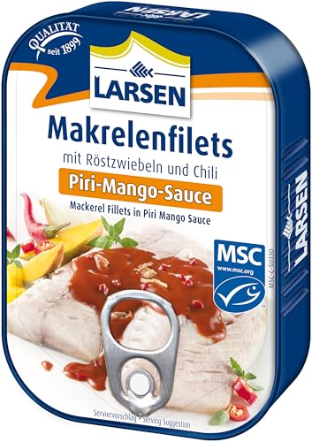 Larsen MSC Makrelenfilets In Piri-Mango-Sauce, 12 x 110g von DOVGAN GmbH