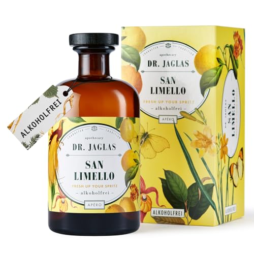 Dr. Jaglas San Limello - Limoncello alkoholfrei köstlich & erfrischender alkoholfreier Aperitif - aromatischer Geschmack nicht zu süß aus natürlichen Zutaten - im Geschenk Karton - 500 ml von DR. JAGLAS