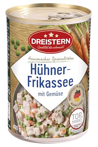 Dreistern Hühnerfrikassee mit zartem Gemüse Ringpull Dose, 400 g von DREISTERN