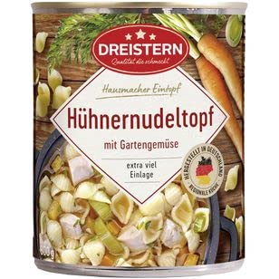 Dreistern Hühnernudeltopf mit Gartengemüse, 6er Pack (6 x 800g) von DREISTERN