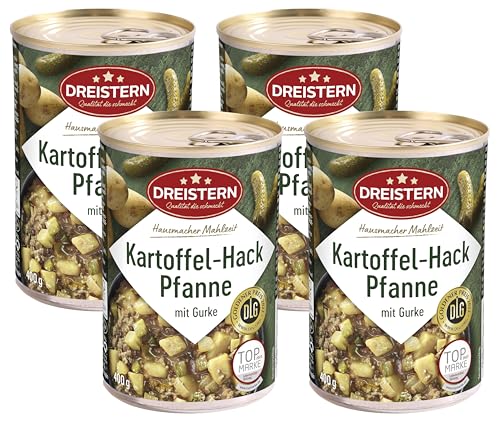 Dreistern Kartoffelpfanne mit Gehacktem & Gurke, 400 g (Packung mit 4) von DREISTERN