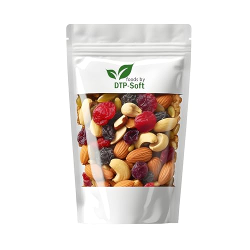 1kg Studentenfutter | 1000g Nussmischung mit Cranberries und Rosinen Top Qualität 1 kg von DTP-SOFT