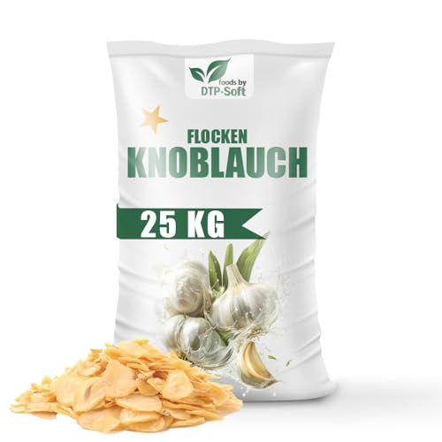 Natürlicher Knoblauch Flocken | Knoblauch chips | Konoblauchflocken Aromatische Ergänzung zu Ihren Gerichten (25kg) von DTP-SOFT