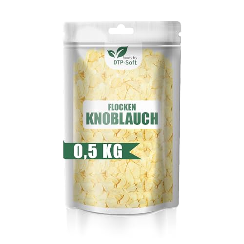 Natürlicher Knoblauch Flocken | Knoblauch chips | Konoblauchflocken Aromatische Ergänzung zu Ihren Gerichten (500g) von DTP-SOFT