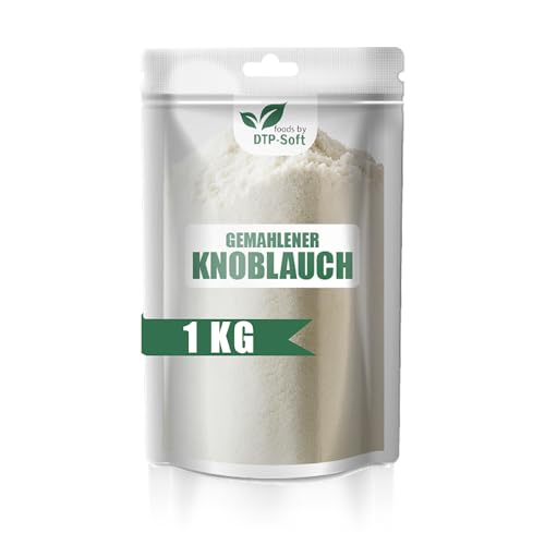 Premium Gemahlener Knoblauch | Knoblauchpulver 100% Natürlich | Ohne Zusätze | Ideal für Kochen, Backen und Marinieren | Hochwertige Gewürze (1kg) von DTP-SOFT