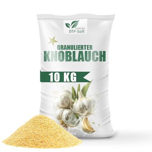 Premium Granulierter Knoblauch G1 | Knoblauch granuliert | 100% Natürlich | Ohne Zusätze | Ideal für Kochen, Backen und Marinieren | Hochwertige Gewürze (10kg) von DTP-SOFT