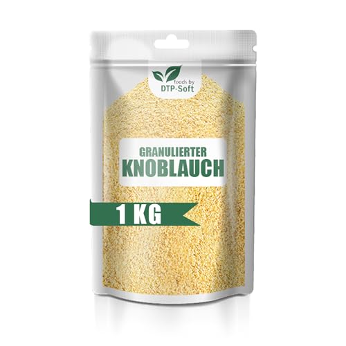 Premium Granulierter Knoblauch G1 | Knoblauch granuliert | 100% Natürlich | Ohne Zusätze | Ideal für Kochen, Backen und Marinieren | Hochwertige Gewürze (1kg) von DTP-SOFT