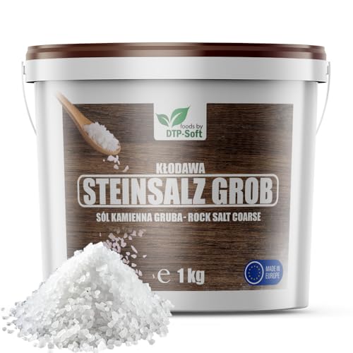 Steinsalz grob im Eimer Kochsalz körniges natürliches Premiumqualität TOP non-GMO (1kg) von DTP-SOFT