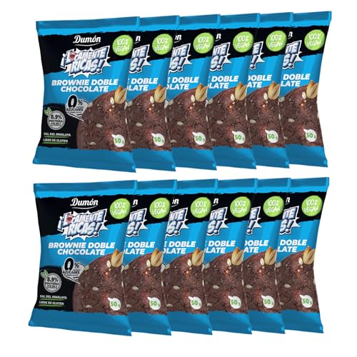 Dumon Vegane Kekse 0% Zucker 12 Einheiten à 50g, milchfrei, mit gesunden, natürlichen Zutaten, glutenfrei, lecker, nahrhaft, unwiderstehlicher Geschmack (Double Chocolate Brownie) von DUMON