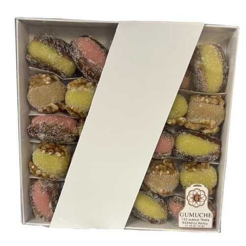 Schachtel mit Datteln & Nüssen gefüllt mit Marzipan, 450 g, ideal zum Verschenken oder Genießen von DUPLEIX