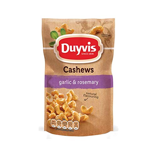 Cashew mit Rosmarin | Duyvis | Reine Natur-Acajoubäume Knoblauch Rosmarin | Gesamtgewicht 125 Gramm von DUYVIS