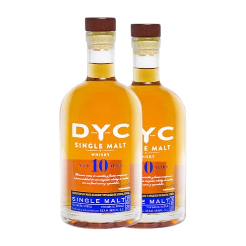 Whiskey Single Malt DYC 10 Jahre 70 cl (Karton mit 2 Flaschen von 70 cl) von DYC Destilerías y Crianza del Whisky