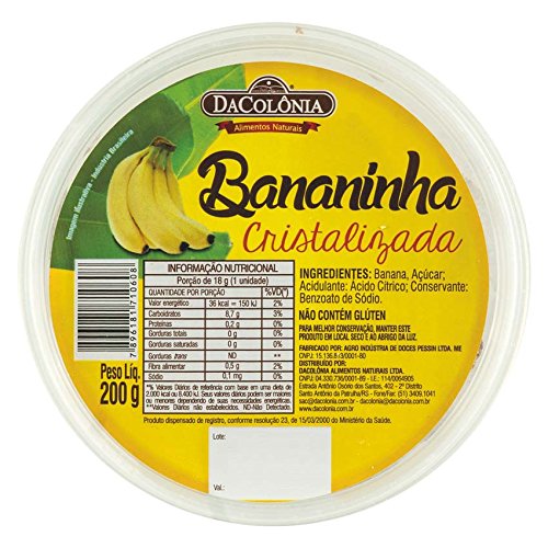 Traditionelle brasilianische Süßigkeit aus kristallisierte Bananen, Pack 200g - Bananinha Cristalizada DACOLONIA 200g von Dacolônia