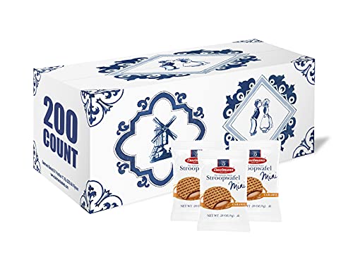 DAELMANS Stroopwafels, Dutch Waffles Soft Toasted, Caramel, BüroSnack, Schulanfang, MiniGröße, koscherer Milch, authentisch hergestellt in Holland, 1 Großpackung, 200 einzeln verpackte Minis, je von Daelmans