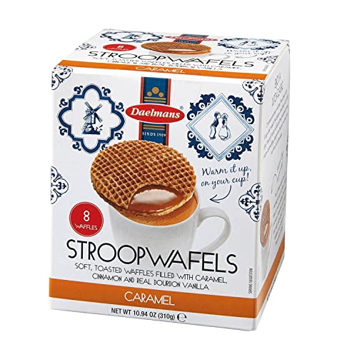 Daelmans Stroopwafels - Jumbo Karamell Waffeln - Vorteilspackung: Packung mit 8 Cubes (310 g pro Cube) - Authentische Holländische Karamell Waffel - Stroopwaffeln von Daelmans