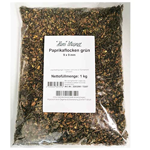 Paprikaflocken grün 1 kg Beutel von Dagema