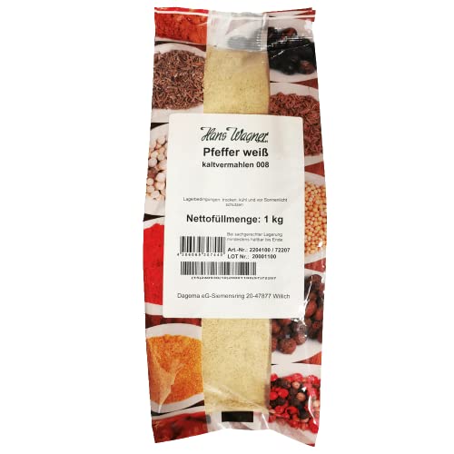 Pfeffer weiß gemahlen 1 kg Beutel von Dagema