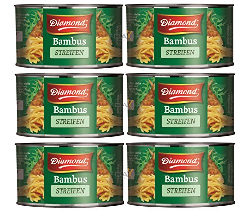 [ 6x 227g / 140g ATG ] DIAMOND Bambussprossen, Streifen / Bambus Streifen von Daimond brand