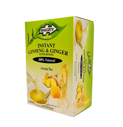 Dalgety Instant Ginseng- und Ingwer-Kräutertee – 100 % natürlich maximale Stärke 40 g Box – 18 Kräuterbeutel von Dalgety