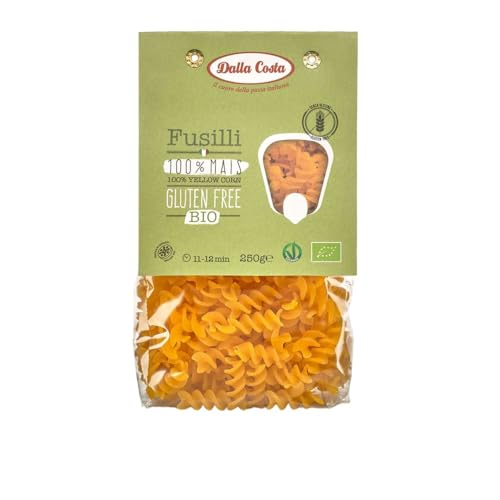 Dalla Costa Fusilli 100% Gelbmais glutenfrei Bio. Made in Italy. Sparpackung 8x250 Gramm von Dalla Costa