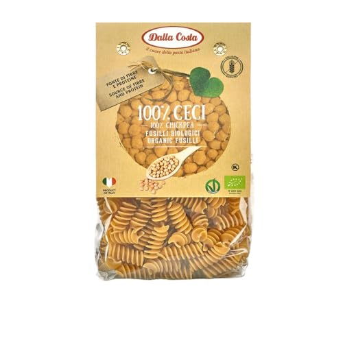 Dalla Costa Fusilli-Pasta 100% Kichererbsen glutenfrei Bio. Made in Italy. Sparpackung 8x250 Gramm von Dalla Costa