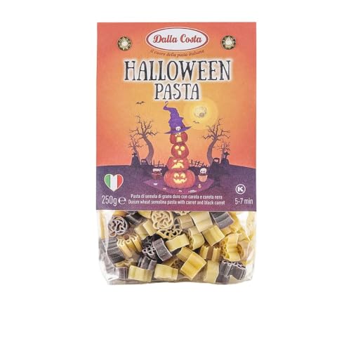 Dalla Costa Halloween Pasta Mit Karotte Und Schwarzer Karotte. Made in Italy. Sparpackung 24x250 Gramm von Dalla Costa