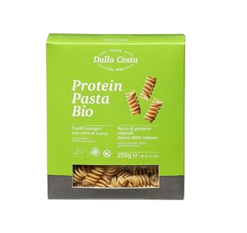 Dalla Costa Protein-Fusilli mit Bio-Kürbiskernen. Made in Italy. Sparpackung 8x250 Gramm von Dalla Costa