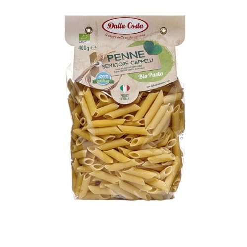 Dalla Costa Senatore Cappelli Bio-Hartweizen-Penne. Made in Italy. Sparpackung 12x400 Gramm von Dalla Costa