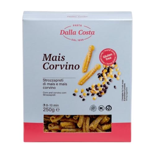 Dalla Costa Strozzapreti-Pasta Mais Corvino Glutenfrei. Made in Italy. Sparpackung 8x250 Gramm von Dalla Costa