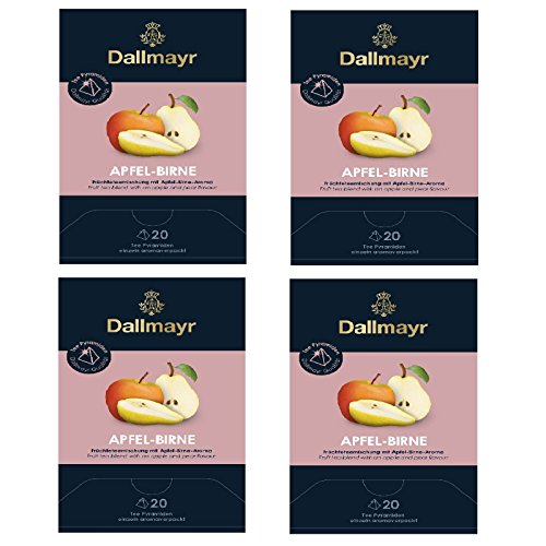 4 x Dallmayr Apfel Birne Früchtetee 20 Tee Pyramiden x 3,5g von Dallmayr