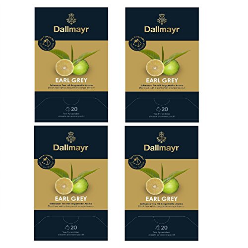 4 x Dallmayr Earl Grey Bio Schwarzer Tee 20 Pyramiden a 2,20g von Dallmayr