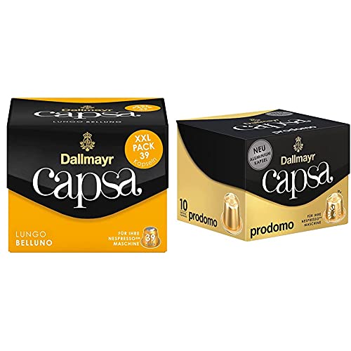 Dallmayr Capsa Lungo Belluno XXL, 39 Nespresso kompatible Kapseln, 1er Pack (1 x 218 g) & Capsa prodomo, 56g von Dallmayr