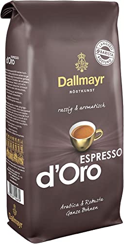 Dallmayr Kaffee Espresso d'Oro Kaffeebohne, Ganze Bohne, 1kg (1er Pack ) | (1 x 1000g Beutel) von Dallmayr