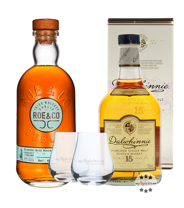 Best Whisky & Whiskey: Dalwhinnie 15 & Roe & Co + 2 Nosing-Gläser gratis! (43 % / 45 % Vol., 0,7 Liter) von Dalwhinnie Distillery