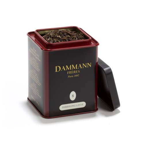 Dammann Frères® | Darjeeling Schwarztee GFOP | Dose indischer Schwarztee mit losen Blättern – 100 g | Schwarzer Darjeeling-Himalaya-Tee von Damman Frères