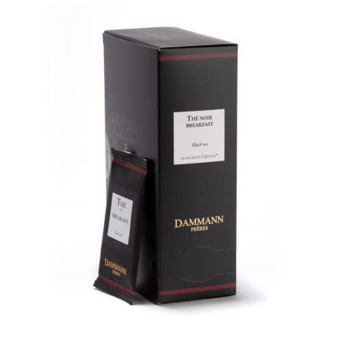 Dammann Frères® | Englischer Frühstücks-Schwarztee | Englische Frühstücksteefilter – 24 einzeln verpackte Beutel | Ceylon Darjeeling Assam Schwarzteemischung von Damman Frères