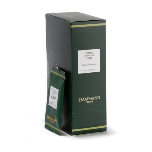 Dammann Frères® | Fidschi-Orangen-Ingwer-Kräutertee | Zitronengras-Limette-Ingwer-Aroma-Aufguss – 24 Filter | Zitrus-Ingwer-Apfel-Mischung, Einzelbeutel ohne Koffein von Damman Frères